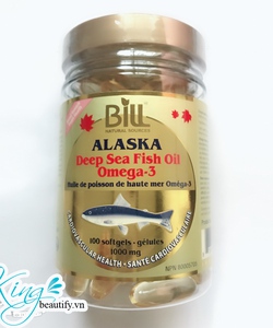 Dầu cá hồi số 1 ALASKA, deep sea fish oil omega 3 1000mg Bill Natural Sources