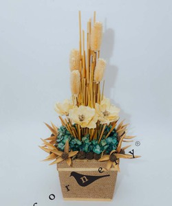 Chậu Hoa Khô trang trí - Thuỷ Trúc - MS OF027