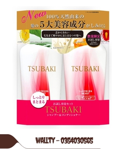 Bộ dầu gội, dầu xả Tsubaki mau đỏ dành cho tóc uốn, nhuộm
