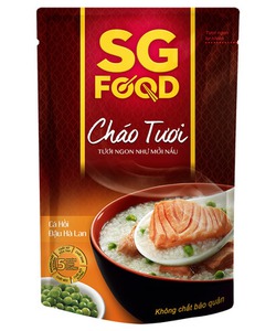 Cháo tươi SG Food Cá Hồi Đậu Hà Lan Mua 1 thùng 30 gói bất kì tặng thêm 2 gói