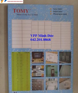 Giấy dán nhãn Tomy A4 các cỡ giá 120.000đ