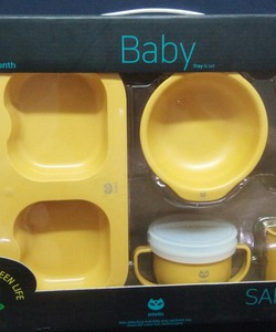Khay ăn dăm từ bắp WOWMOM Baby set