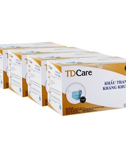 Bộ 4 Hộp khẩu trang y tế kháng khuẩn TDCare 4 lớp Màu xanh