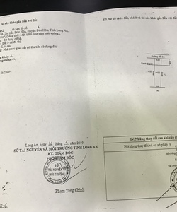 Bán đất ngay TT Đức Hòa,DT 5x25m,có sổ hồng riêng