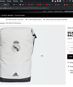 Bán balo chính hãng Adidas Football Real Madrid Id Backpack hàng xách tay UK