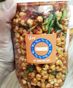 Hủ 300gr Bắp sấy vị xá xíu lắc khô bò xé lá chanh ớt thơm ngon hấp dẫn Food by Mama