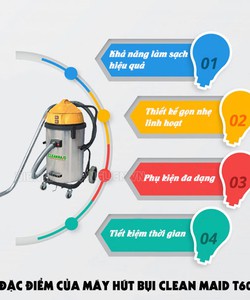 Máy hút bụi hút nước Clean Maid T60