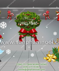 Decal cửa kính trang trí Noel đơn giản sang trọng