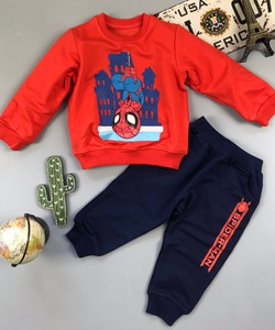 Đồ bộ bé trai nỉ da cá họa tiết siêu nhân màu đỏ 1 7 tuổi