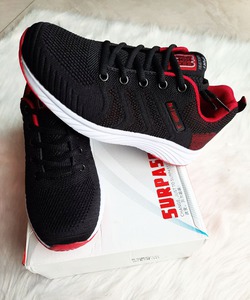 Giày thể thao nữ màu đen phối đỏ kiểu sneaker thời trang Mã 1917 DD