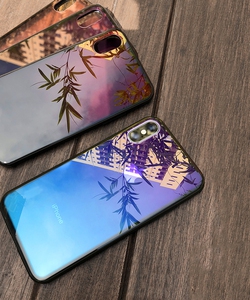Ốp điện thoại Iphone Xs max lưng kính màu Gradient