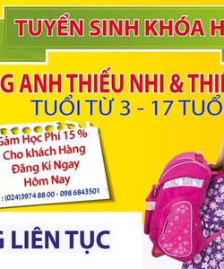 Tuyển sinh lớp học Tiếng anh Tiểu học tại Hà Nội