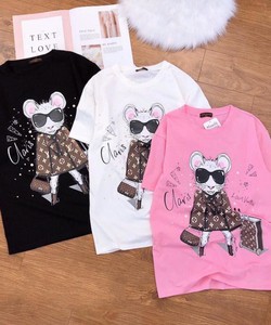 Áo phông nữ in hình Chuột và Thỏ thời trang VNXK