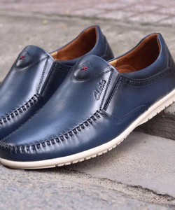 Giày mọi da nam Thái Lan sang trọng Cl07 màu xanh