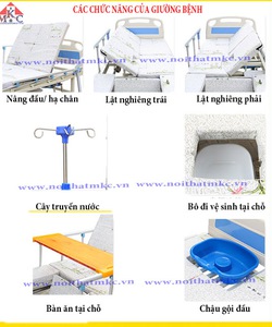 Các mẫu giường bệnh đa năng điều khiển bằng tay quay chăm sóc tại nhà