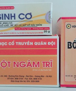 Mỡ sinh cơ, Bột ngâm Trĩ, Bổ trung bộ sản phẩm cho bệnh Trĩ viện YHCT quân đội