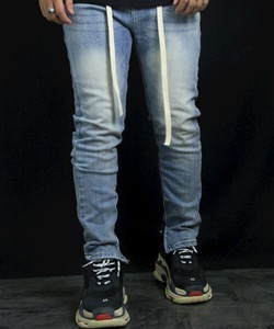 Quần Jeans Nam Skinny Zipper YKK Blue wax trơn denim