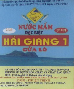 Thương hiệu nước mắm Hải Giang cửa lò bán buôn, bán lẻ nước mắm cá cơm, ruốc các loại