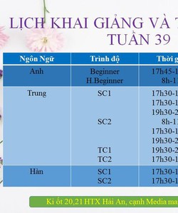 Tuyển Sinh Các Lớp Anh Trung Nhật Hàn Tại Atlantic