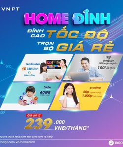 Lắp internet giá rẻ tốc độ 100Mbps của VNPT gói Home Đỉnh