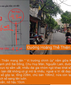 Bán đất Hoàng Thế Thiện, kinh doanh sầm uất, diện tích 106m, mặt tiền 4.2m, giá 12.8 tỷ Long Biên .