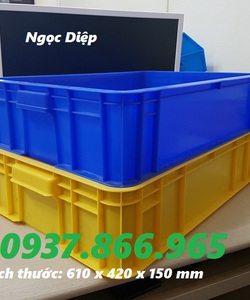 Sóng nhựa bít cao 15 cm, thùng nhựa đặc có nắp HS007, sóng nhựa công nghiệp