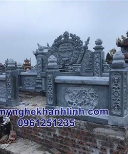 Mẫu khu lăng mộ đá gia đình đẹp thiết kế tinh tế KL008