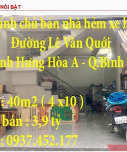 Bán nhà hxh đường lê văn quới,bình hưng hòa A,bình tân