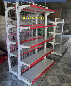 Kệ Siêu Thị Đơn Lưng Lưới Cao 1.8m, Dài 1.2m, 5 Tầng Có Sẵn