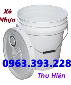 Vỏ thùng sơn, xô sơn màu trắng, xô nhựa đựng hóa chất