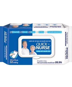 Khăn ướt người lớn Quick nurse hộp 50 miếng