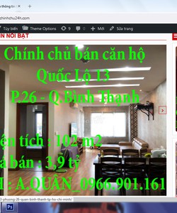 Chính chủ bán căn hộ đường quốc lộ 13, p26,bình thạnh, hcm