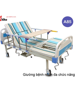 Giường bệnh nhân 4 tay quay đa chức năng Akiko A85 có bô, bàn ăn, chậu gội đầu