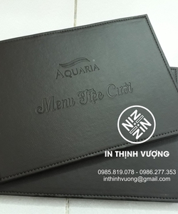 In menu bìa da dịch vụ in menu bìa da ở hà nội