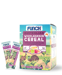 Bột ngũ cốc ăn dặm 100% Nguyên Chất Funch Ức vị Táo, Mận Kakadu 168g