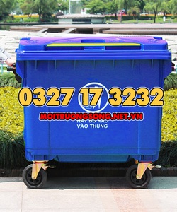 Xe chở rác, xe gom rác 660 lít 4 bánh nhựa HDPE giá tốt ưu đãi cực sốc