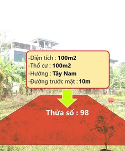 Cần bán lô đất 100m2 ful thổ cư tại Gia Khánh Bình Xuyên với giá rẻ trong dịp giáp tết.