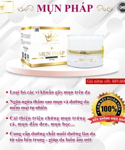 Kem Face Mụn trắng da Pháp Cosmetics acne cream Tặng kèm serum linh chi Net : 30gr