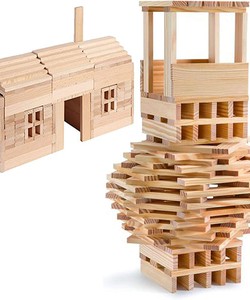Bộ xếp hình thành phố City blocks 200 thanh gỗ tự nhiên