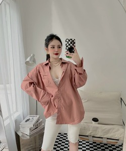 Áo sơ mi form rộng 2 túi