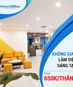 Không gian làm việc sáng tạo tại Hanoi Office Tô Hiệu Giá cho thuê chỉ từ 650k/ thán