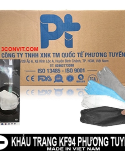 Thùng 500 chiếc Khẩu trang cao cấp 4 lớp 4D tiêu chuẩn KF94 Phương Tuyến