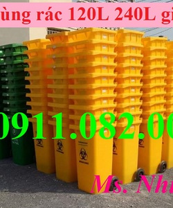 Giá sỉ thùng rác nhựa hdpe Thùng rác 120 lít 240 lít giá rẻ tại vĩnh long lh 0911082000