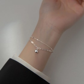 Lắc tay bạc SHINESLIVER dáng xích kèm chuông mua sắm online 