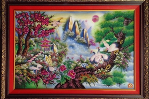 Tranh đá quý Ngọc Kim Long - Phong cảnh