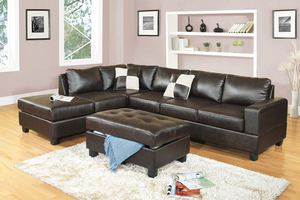 Sofa L + ottoman + 2 gối ( PU)