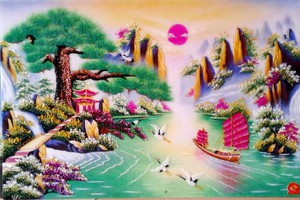 tranh thuyền buồm