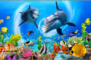 Tranh gạch cá heo 3D  HP 28