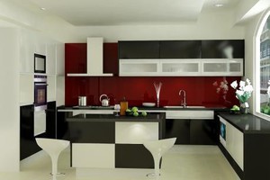 Tủ bếp inox cánh acrylic an cường 04