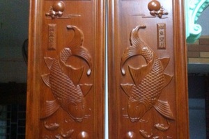 Tranh Lý  Ngư  Vọng Nguyệt kích  thước  30x100cm
